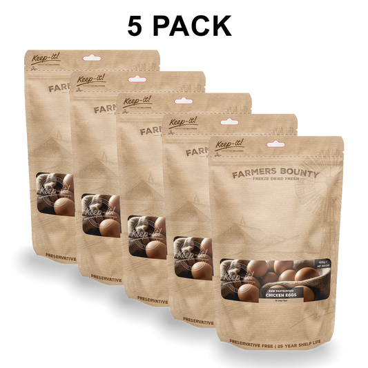 5 Pack - Freeze Dried Pasturised Egg Powder - 36 Large Eggs (180 eggs)