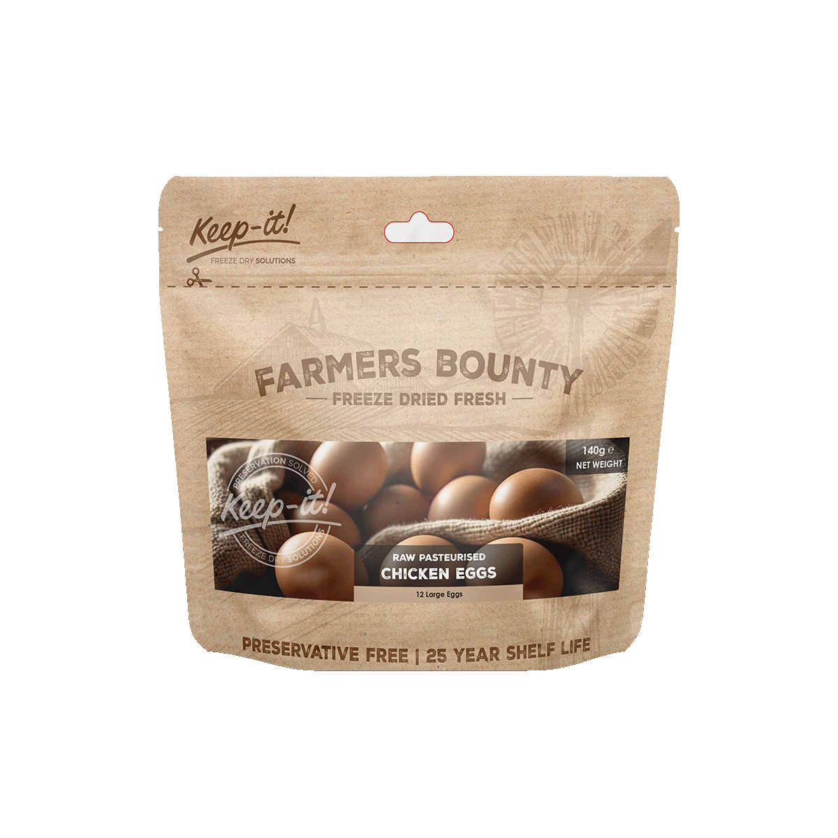 12 Pack - Freeze Dried Pasturised Egg Powder 12 Large Eggs (144 eggs)